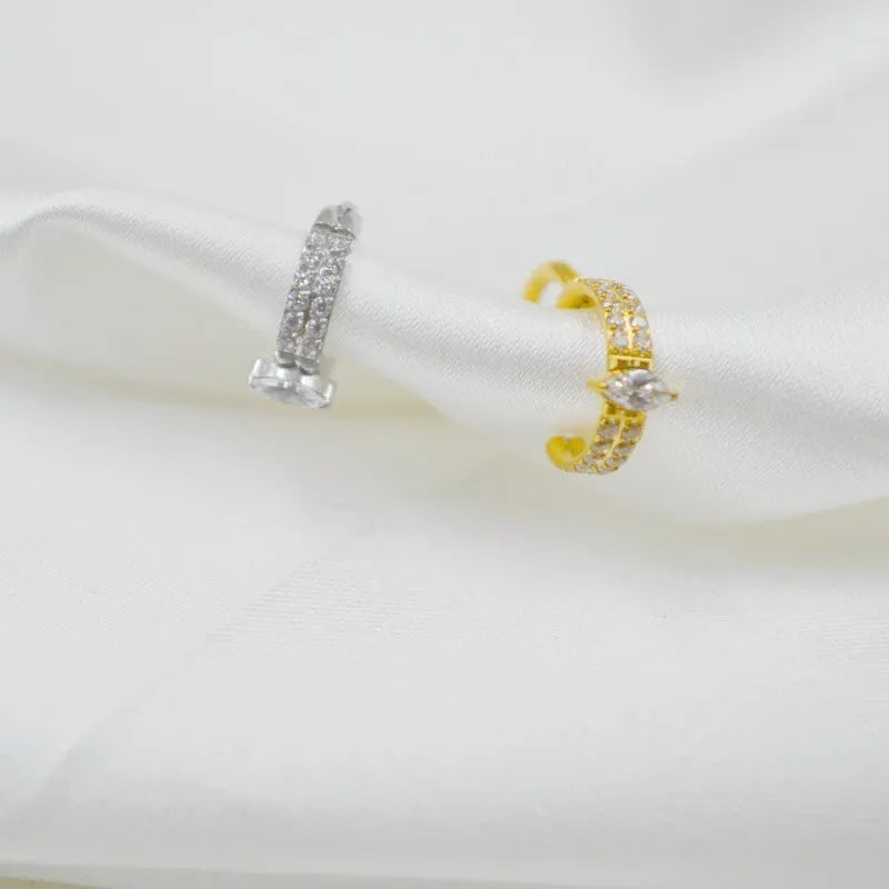316 stainless steel heart earrings with diamond-treated zircon in silver or gold colour