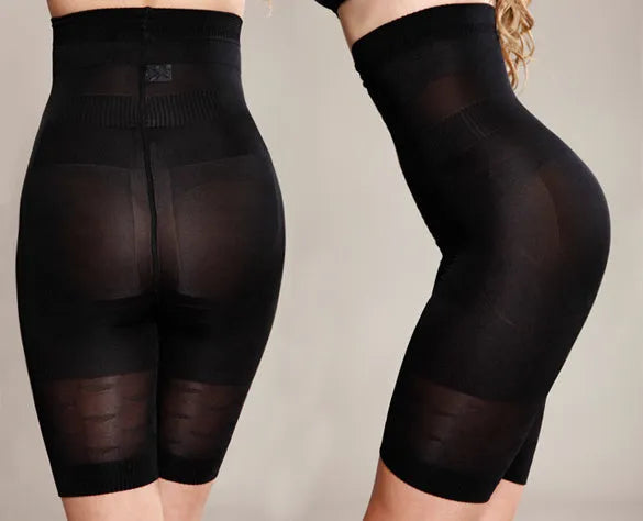 Women's seamless high waist shapewear shorts for tummy control in black and nude colours