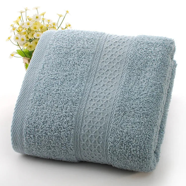 Thickened 800gsm cotton blend bath towel shown in Apple Green colour option