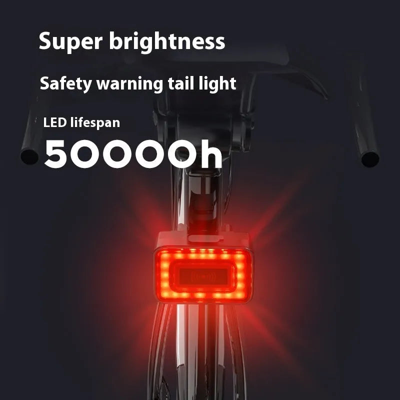 Smart radar bicycle taillight with double bracket mounting and Type-C charging port