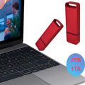 Customisable metal high-capacity USB flash drive in black, red, or silver.