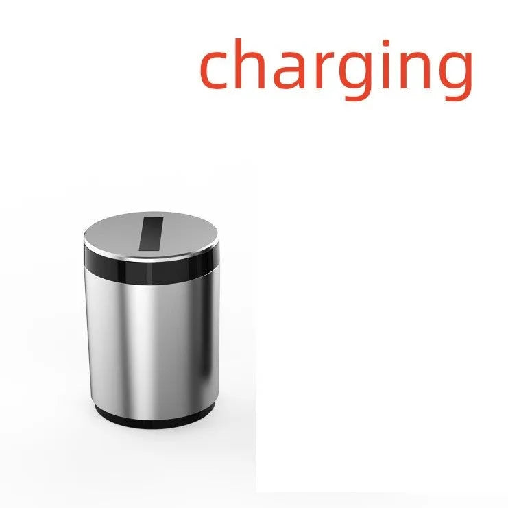 Silver aluminium intelligent induction ashtray with automatic lid for car or home