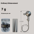 Pack of 50 steel fishing jig hooks with lead heads for bottom fishing applications