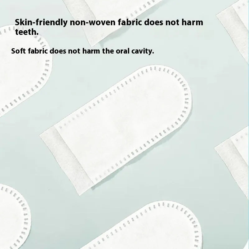 Pack of 50 white non-woven fabric pet teeth cleaning finger stalls or cots.