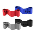 Elastic elbow support bandage for fitness and boxing, shown in black, blue, grey, and red colour options.