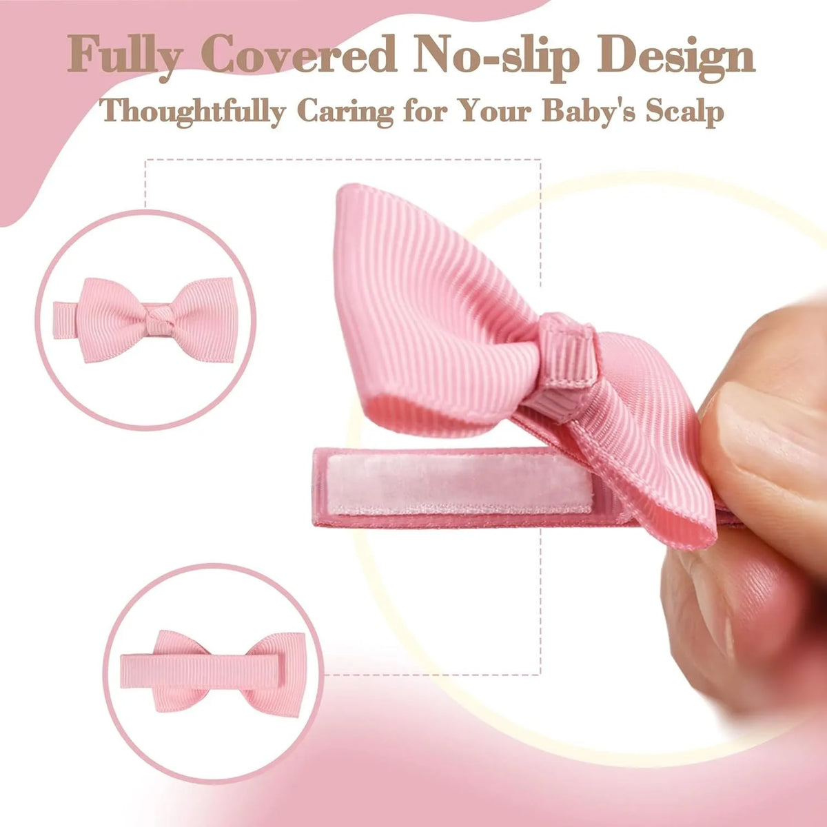 Pastel coloured fully lined hair clips for infants and toddlers including barrettes and bows