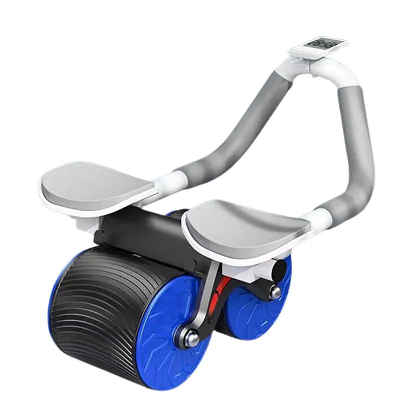 Automatic rebound abdominal wheel and lock edge yoga mat exercise set in coordinating colours