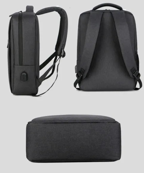 Waterproof shockproof Oxford cloth laptop backpack in multiple colours, shown with a laptop.