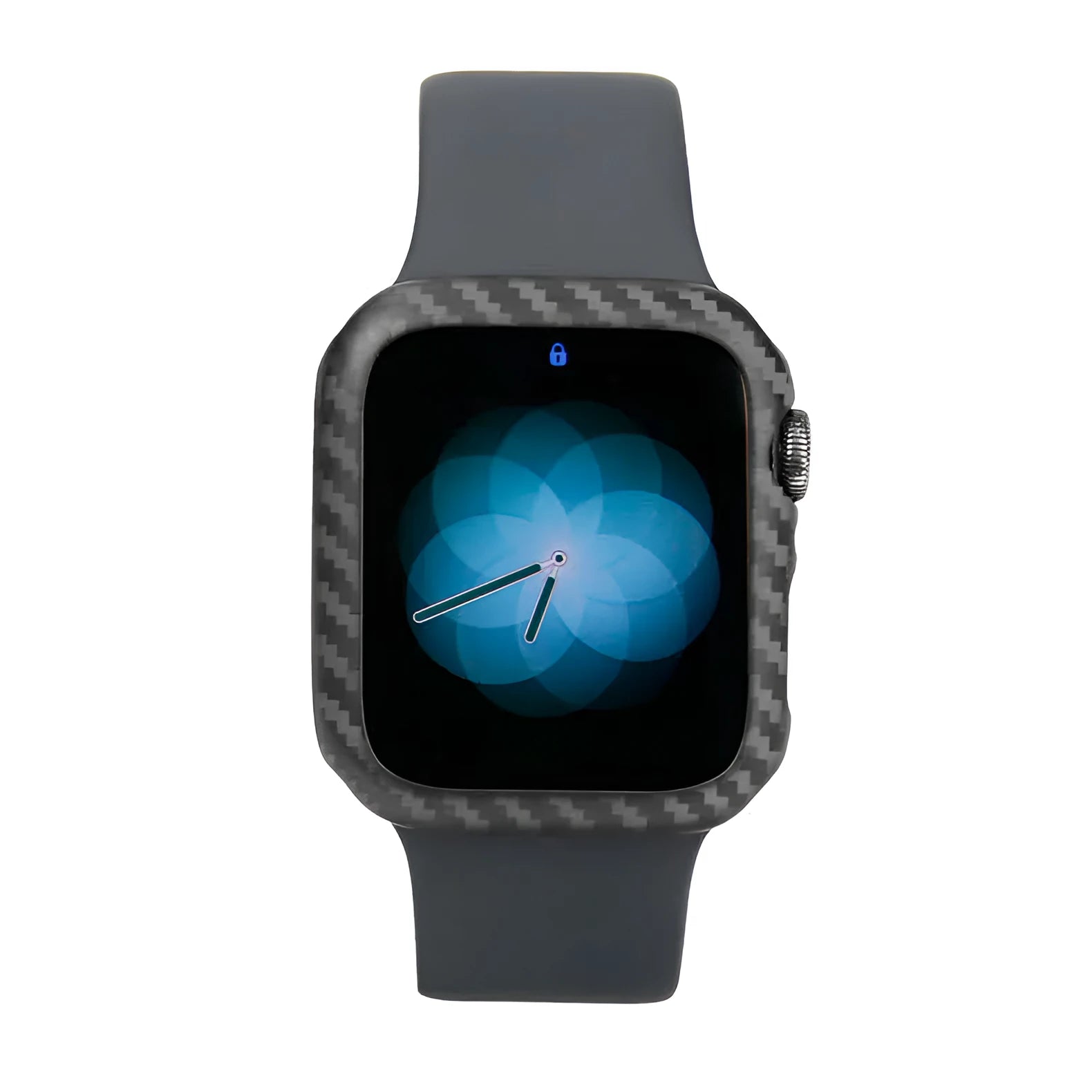 Apple Watch Series 4 in a slim black half wrap leather protective case.