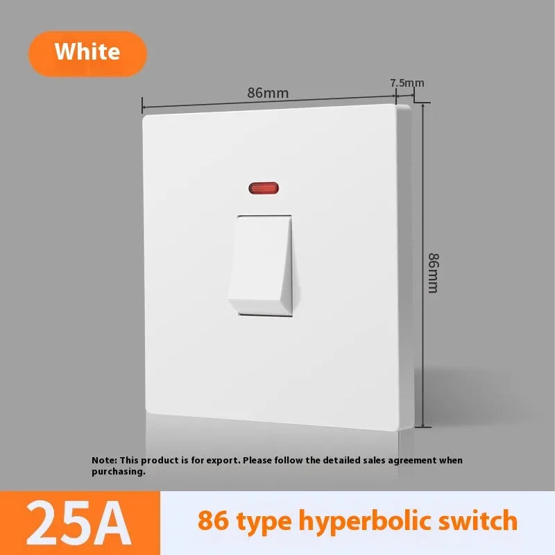 Curved rack electrical switch with light indicator for water heaters and air conditioners