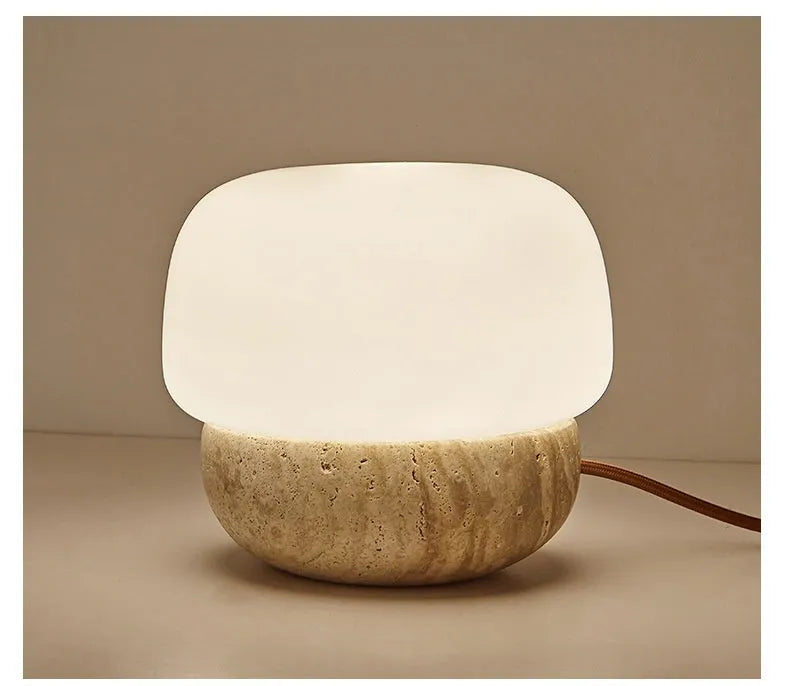 Cream retro creative bedside lamp with button switch measuring 18x17cm