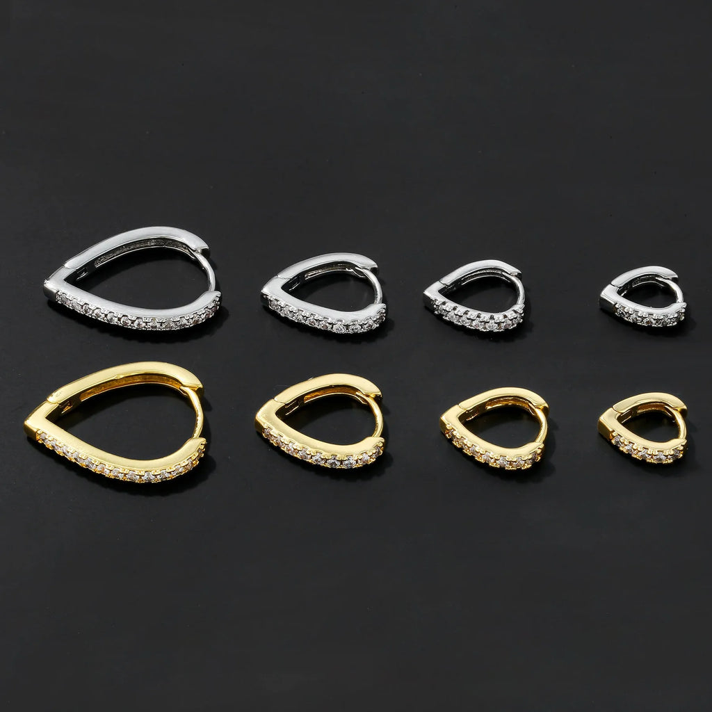 Copper love heart geometric ear clip jewellery in gold colour for summer fashion