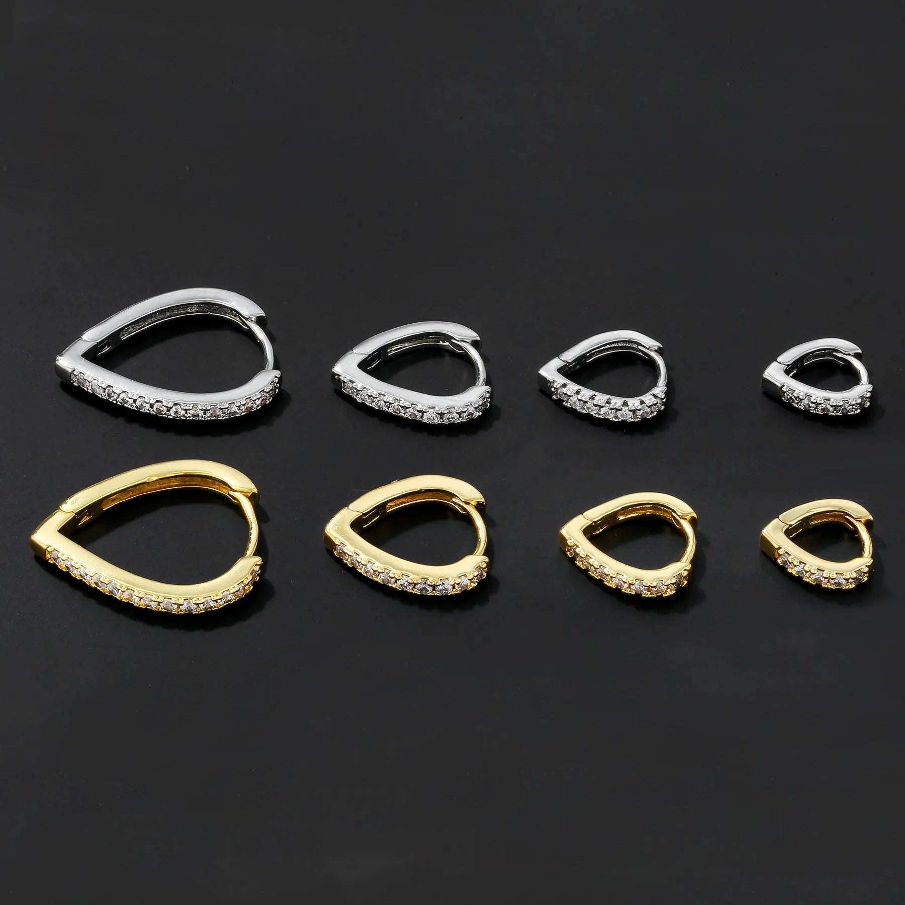 Copper love heart geometric ear clip jewellery in gold colour for summer fashion