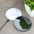 Black aluminium alloy 15W Qi wireless charger with LED indicator light and anti-slip surface