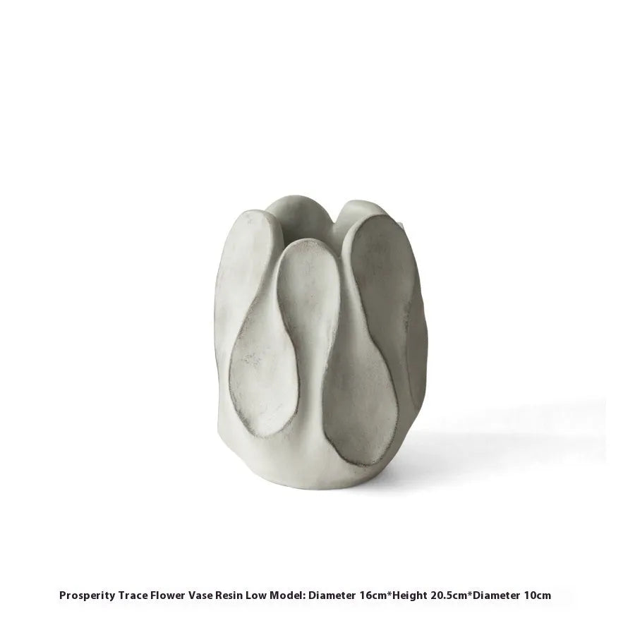 Irregular art-style ceramic vase in magnesium clay for floral arrangements