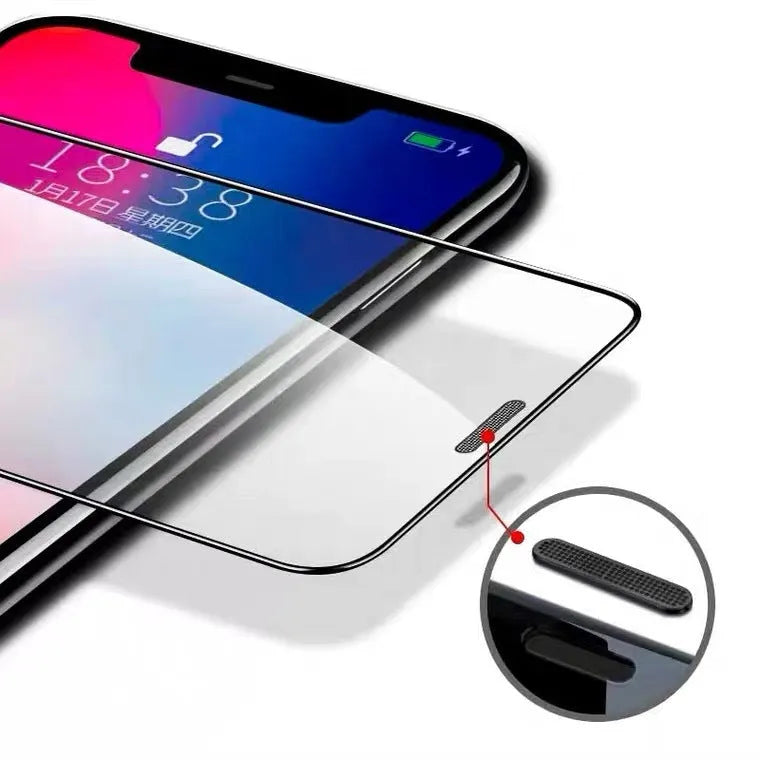 iPhone tempered glass privacy screen protector showing anti-peep, blue light, and dustproof variants