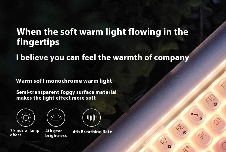 Wireless mechanical keyboard workstation with Bluetooth calculator, mouse, and pickup light in liquid foundation colour