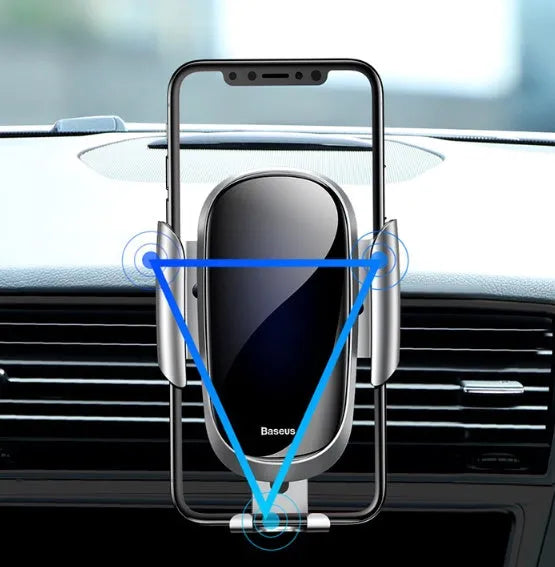 Universal smart car phone mount bracket in black, blue, or silvery colours with adjustable clamp