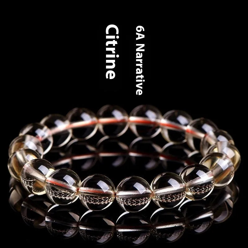 Natural citrine scattered bead bracelet showing polished stones in warm tones
