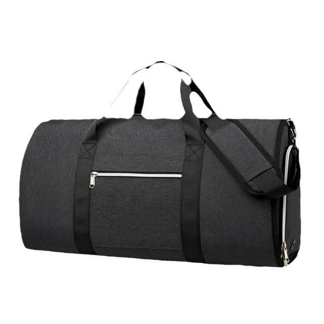 Oxford cloth storage bag with dry wet separation compartments in black, dark blue or grey