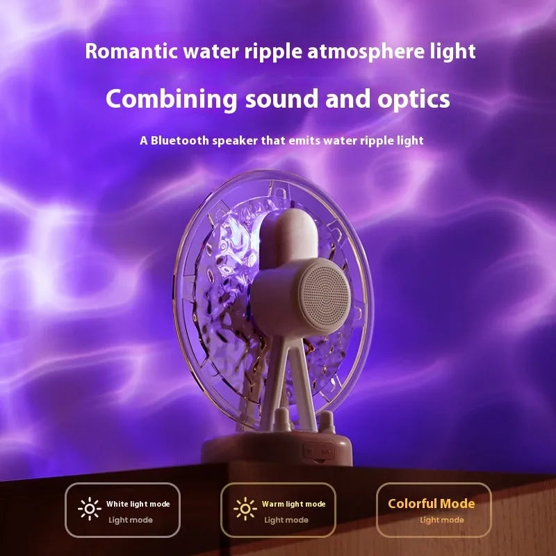 White ferris wheel Bluetooth speaker atmosphere light with water ripple lighting effects