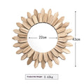 European-style solid wood hanging mirror in baked colour finish available in 30cm, 43cm, and 50cm diameters