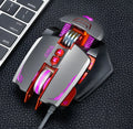 Thunder Wolf V9 black wired gaming mouse showing ergonomic shape and six programmable buttons