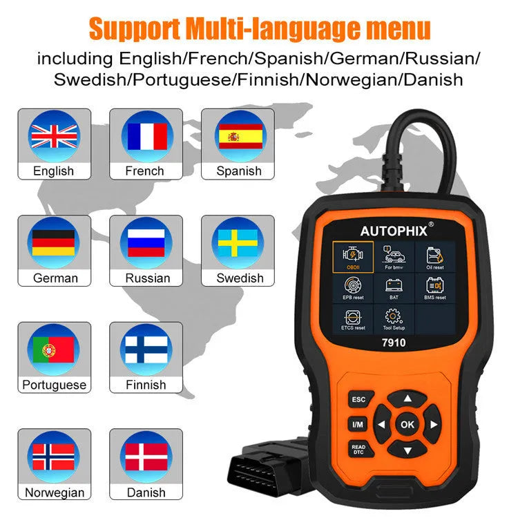 Autophix 7910 handheld automotive OBD2 diagnostic scanner and code reader tool