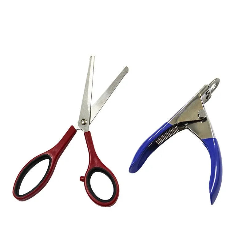Dog grooming tools set with PU and stainless steel components, 300 x 200 x 50 mm