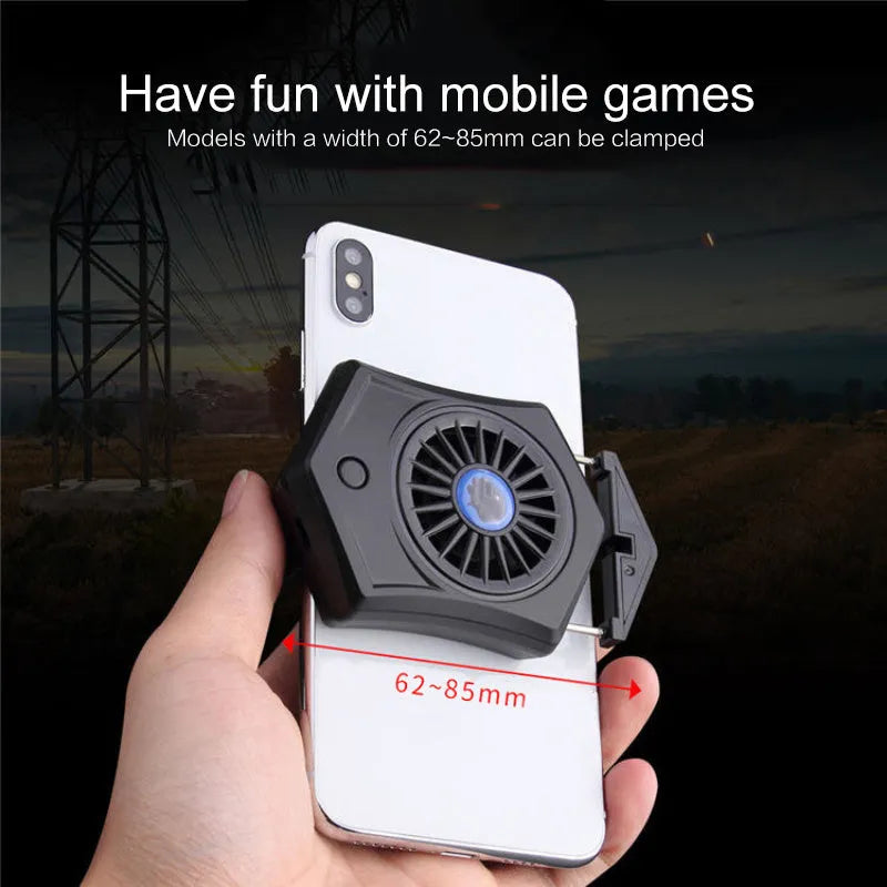 Black and white USB mobile phone radiator cooling fan for gaming consoles and smartphones