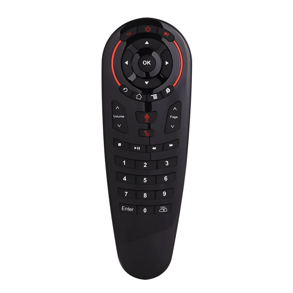 G30 wireless keyboard remote control with nano receiver on a table.