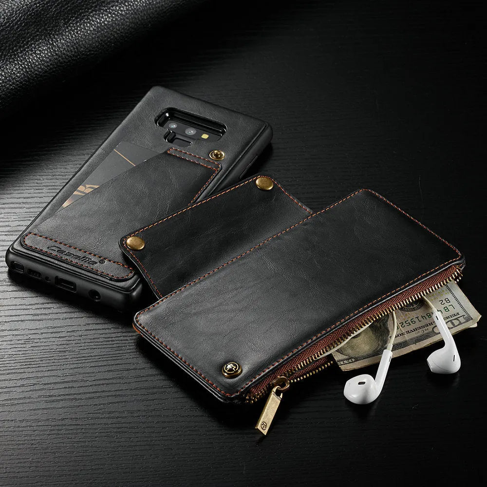 PU leather flip phone case for Samsung Note9 in black, brown and red colour options