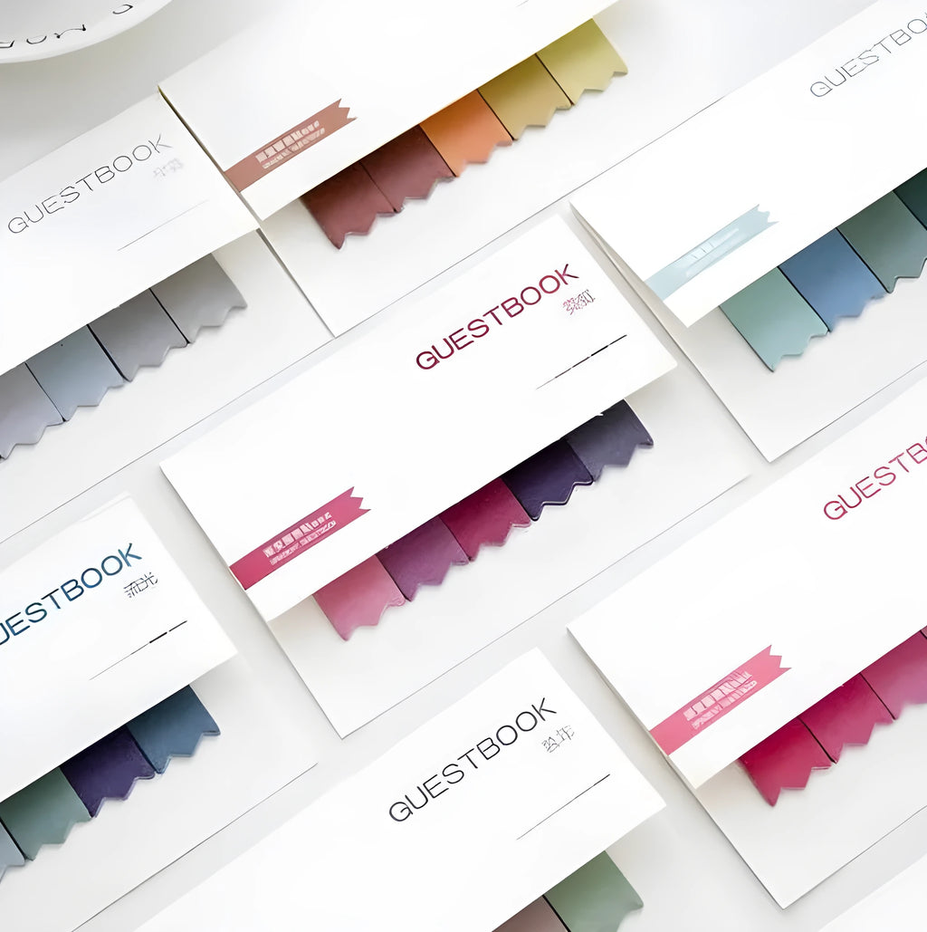 Gradient colour self-adhesive office memos, 12cm x 8.5cm rectangular sticky notes in eight styles
