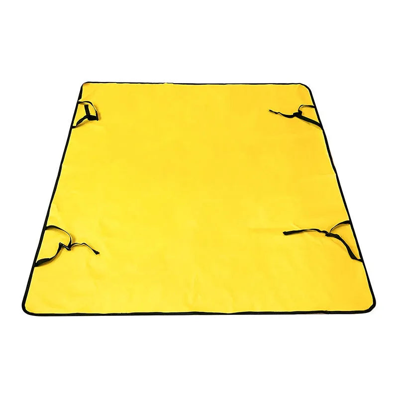 Dog car seat protection mat covering rear vehicle seat with water and dirt resistant cloth material