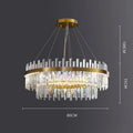 Crystal chandelier ceiling light with fish-shaped multi-head design and adjustable height