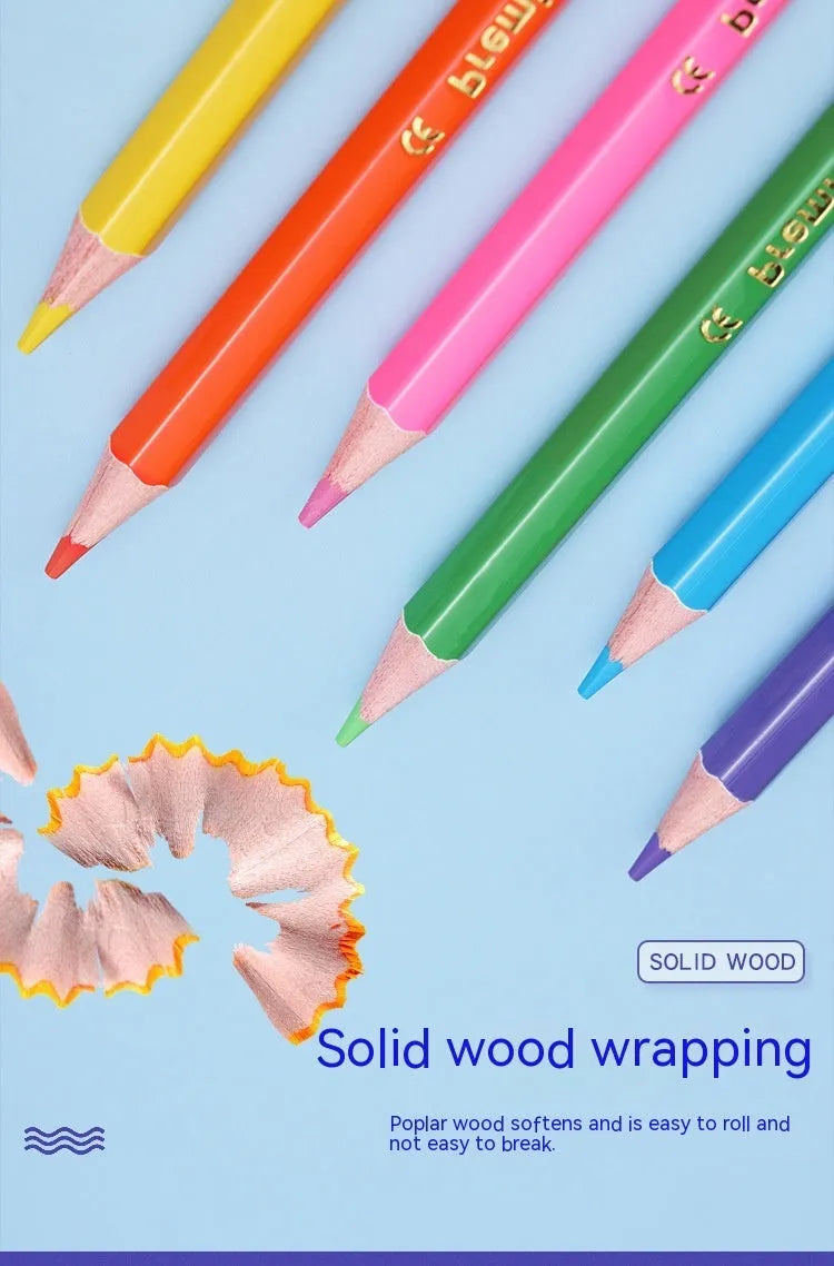 Set of wooden dual-tipped colour pencils with a colour lead at one end and a brush pen tip at the other.