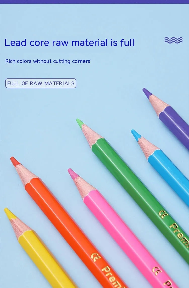 Set of wooden dual-tipped colour pencils with a colour lead at one end and a brush pen tip at the other.