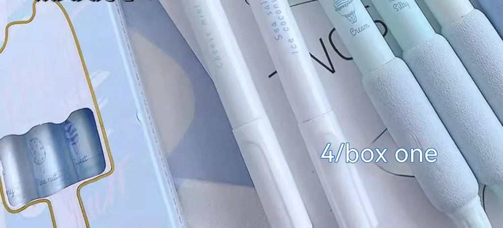 Double-headed fluorescent pen with 0.5mm tip for calligraphy practice in cheese mint and sea salt ice cup colours