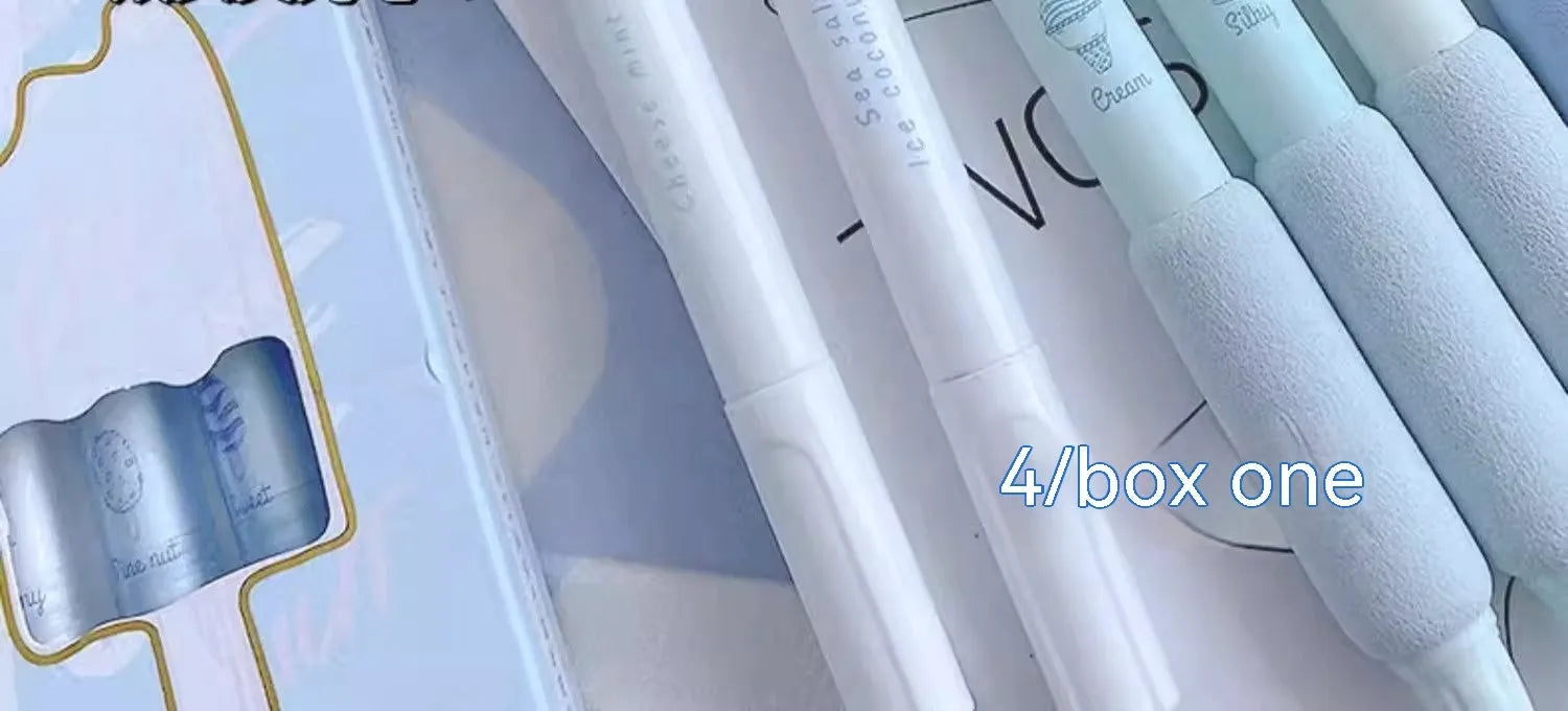 Double-headed fluorescent pen with 0.5mm tip for calligraphy practice in cheese mint and sea salt ice cup colours