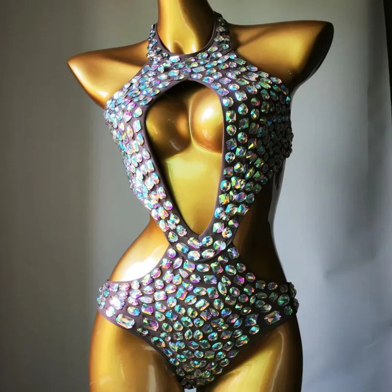 Women's mesh diamond pattern one-piece swimsuit in nylon with polyester lining
