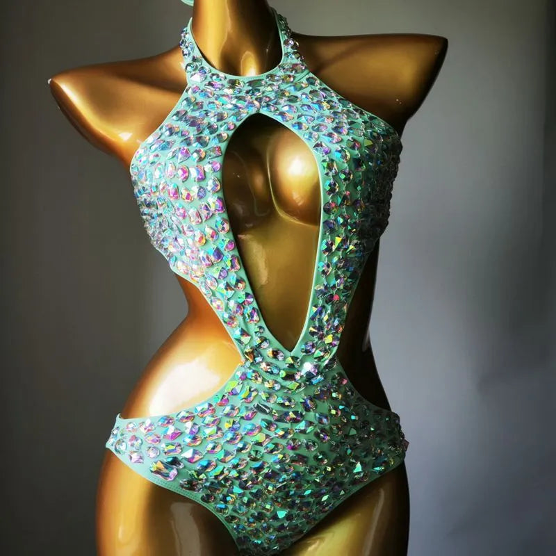 Women's mesh diamond pattern one-piece swimsuit in nylon with polyester lining