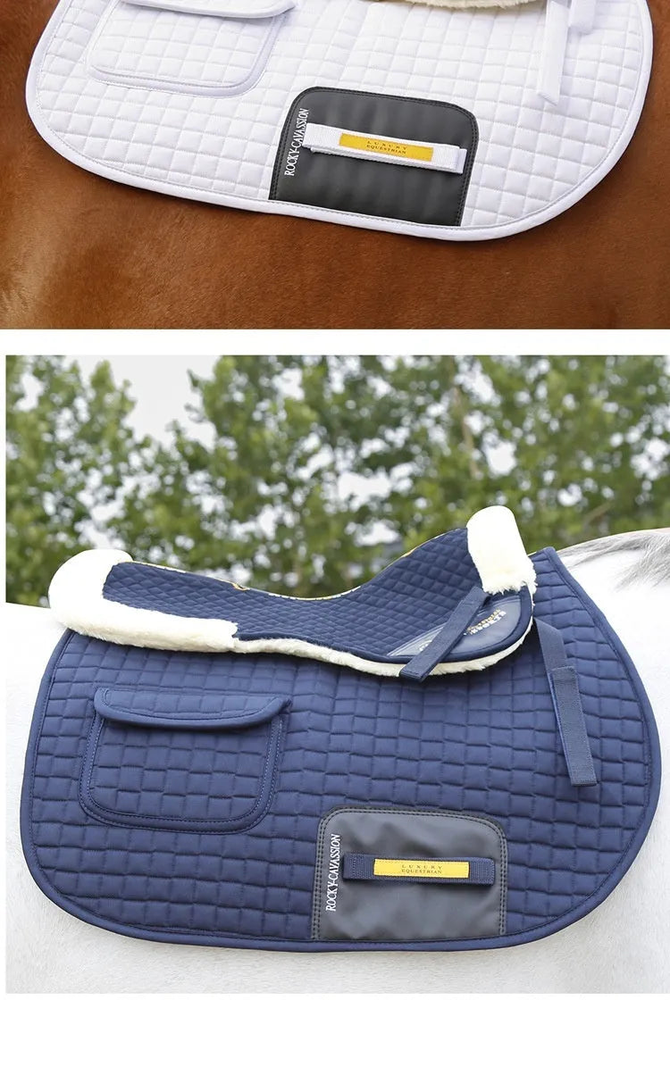 Riding shock absorption balance wool pad body in black navy blue white and wine red for equestrian and cycling waist protection
