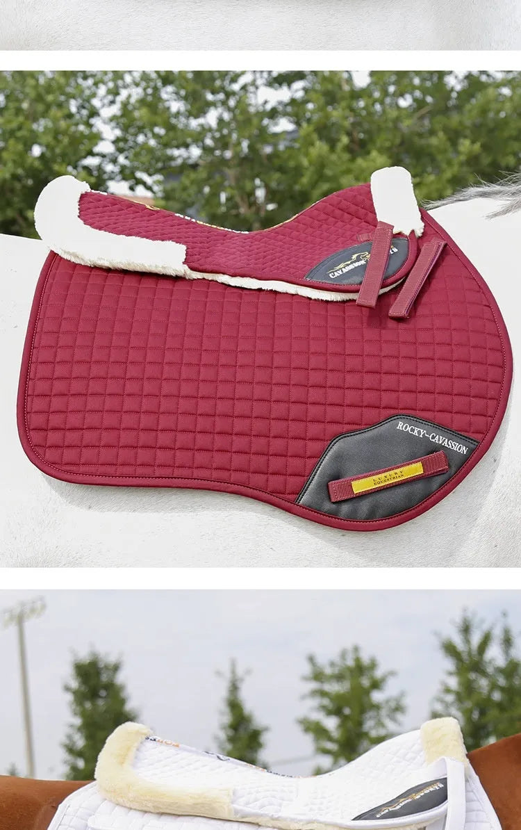 Riding shock absorption balance wool pad body in black navy blue white and wine red for equestrian and cycling waist protection