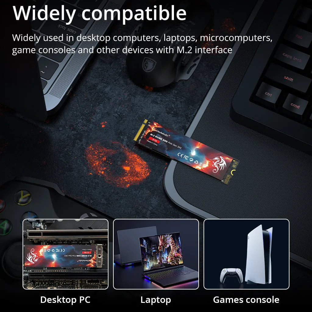 M.2 Solid State Drive for desktop computers with SATA 3.0 interface and capacity options