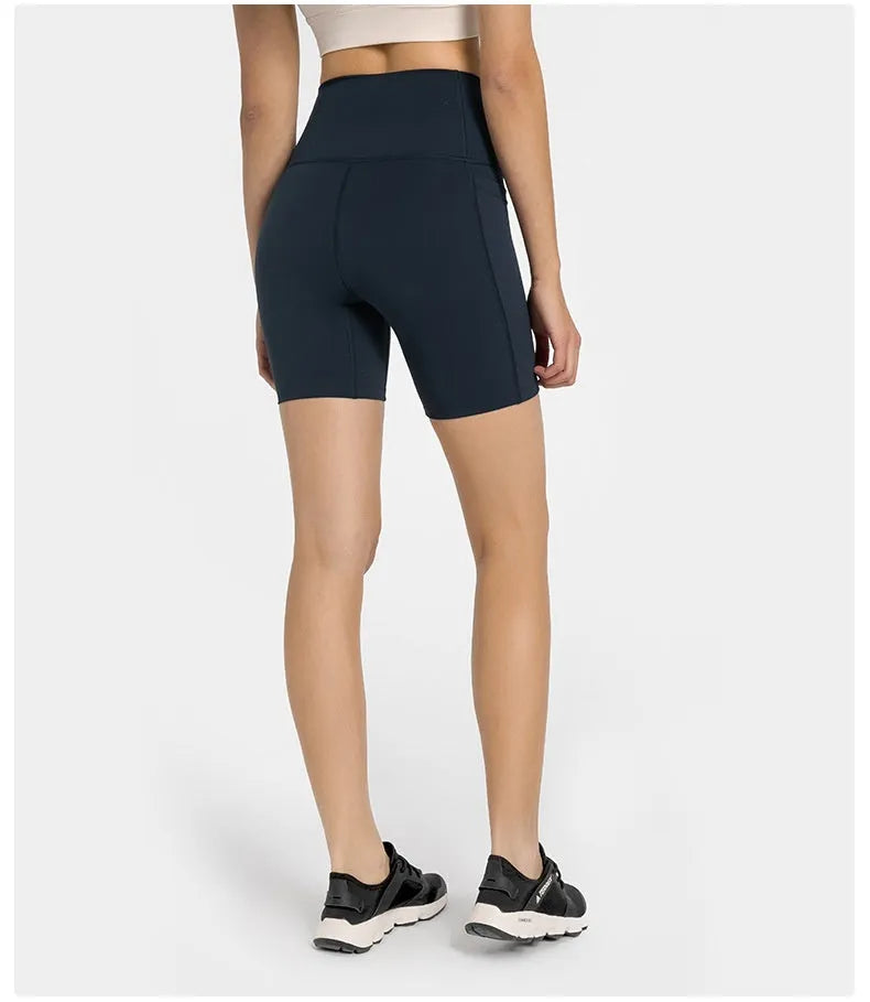 Women's solid colour cotton blend sports shorts with a super stretch waistband.
