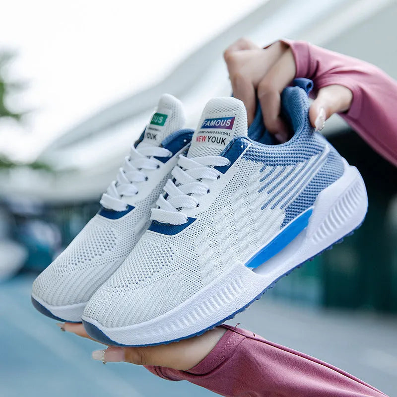 Men's breathable mesh sports shoes with injection moulded sole in blue gray and green colors