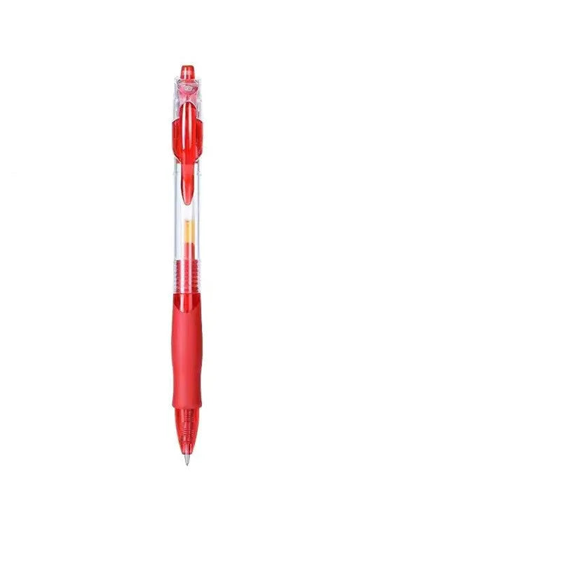 Black, red, and blue 0.5mm gel pen with plastic barrel
