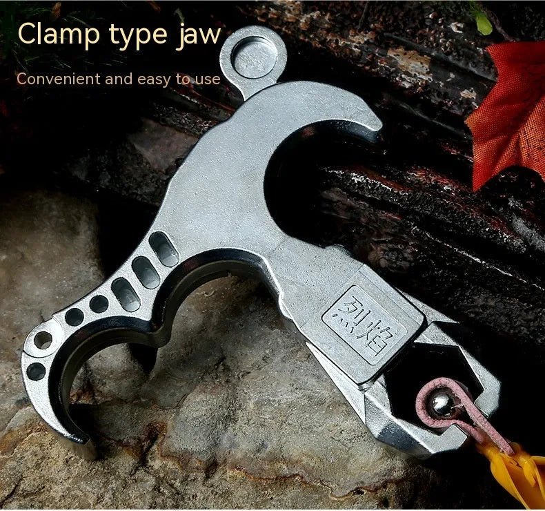 Zinc alloy archery release aid showing its two-axis harpoon clip for bowstring connection
