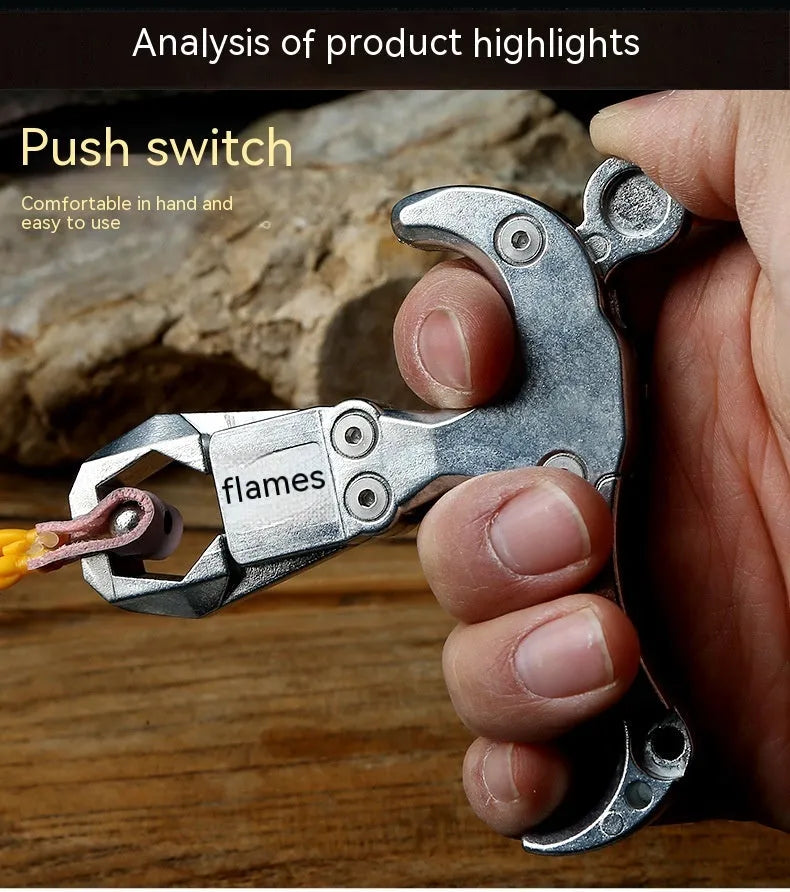 Zinc alloy archery release aid showing its two-axis harpoon clip for bowstring connection