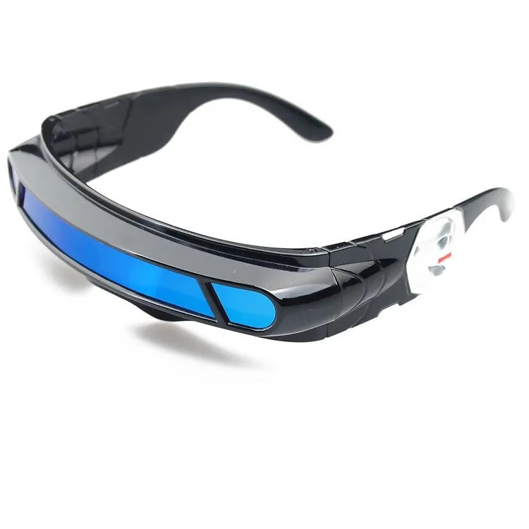 Black frame polarised sports sunglasses with a choice of grey, red mercury, or blue mercury lenses.